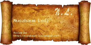 Nuszbaum Leó névjegykártya